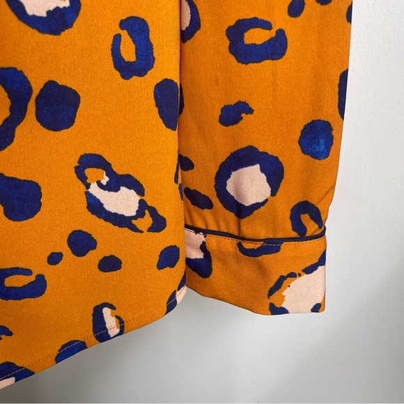 3.1 Phillip Lim x Target Animal Print Blazer Smoking Jacket Medium Orange Blue - Picture 4 of 8